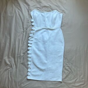 Fashion Nova Strapless White Dress